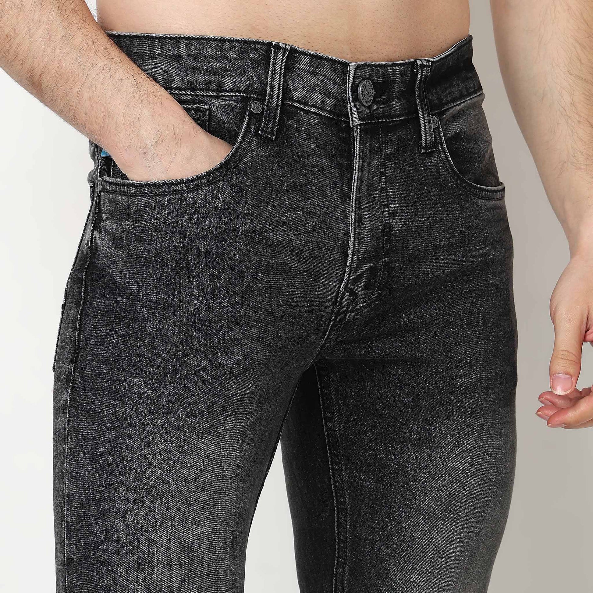 Stone Wash Slim Fit Jeans