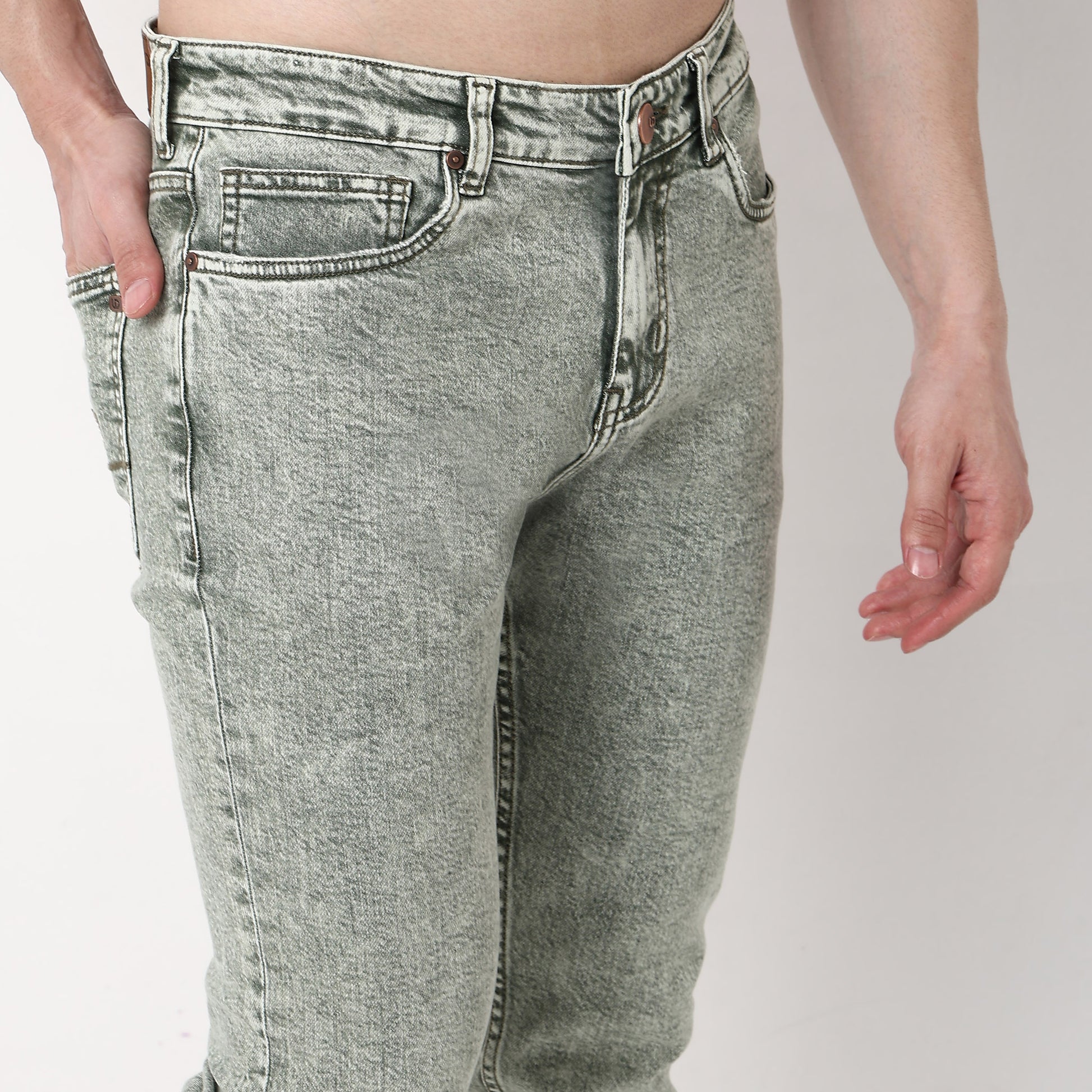 Straight Fit Solid Jeans