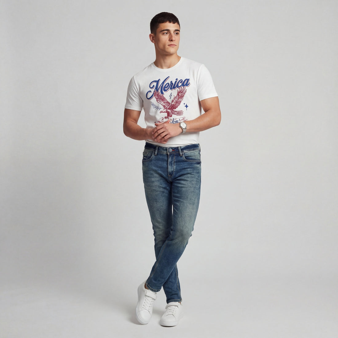 Full Length Woven Relaxed Fit Jeans
