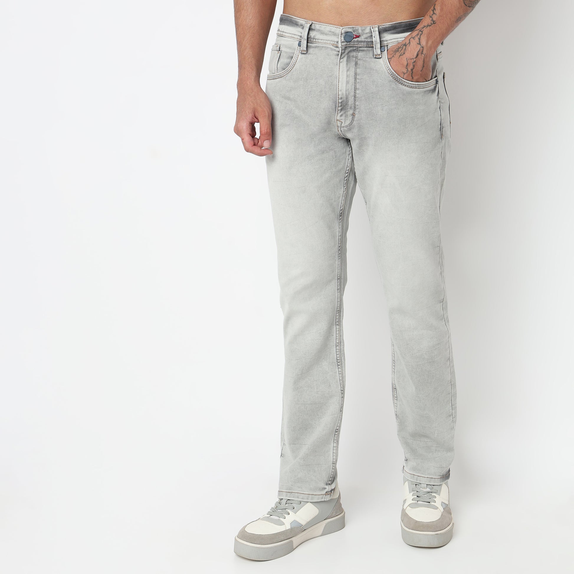 Stone Wash Relaxed Fit Jeans