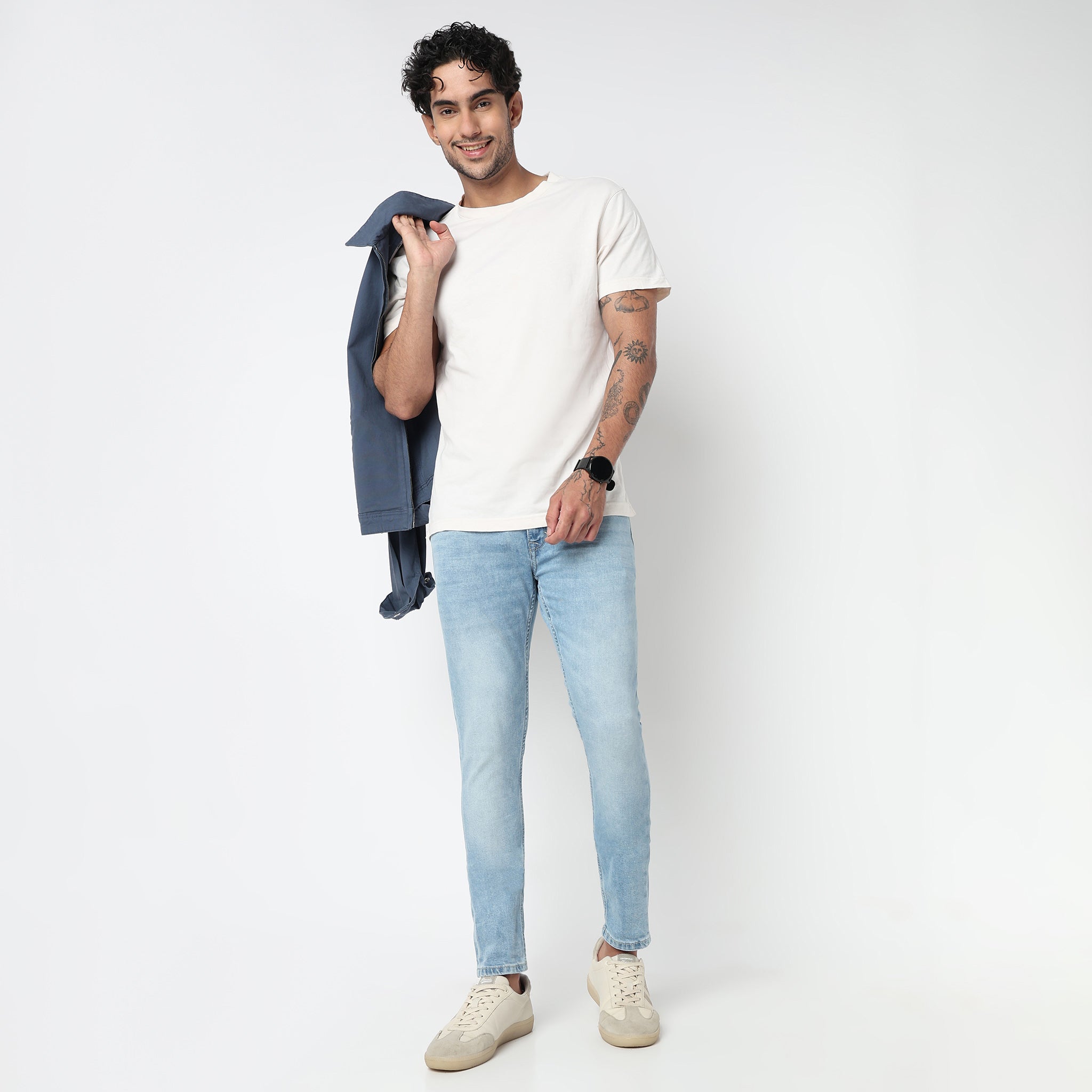 Stone Wash Comfort Skinny Jeans