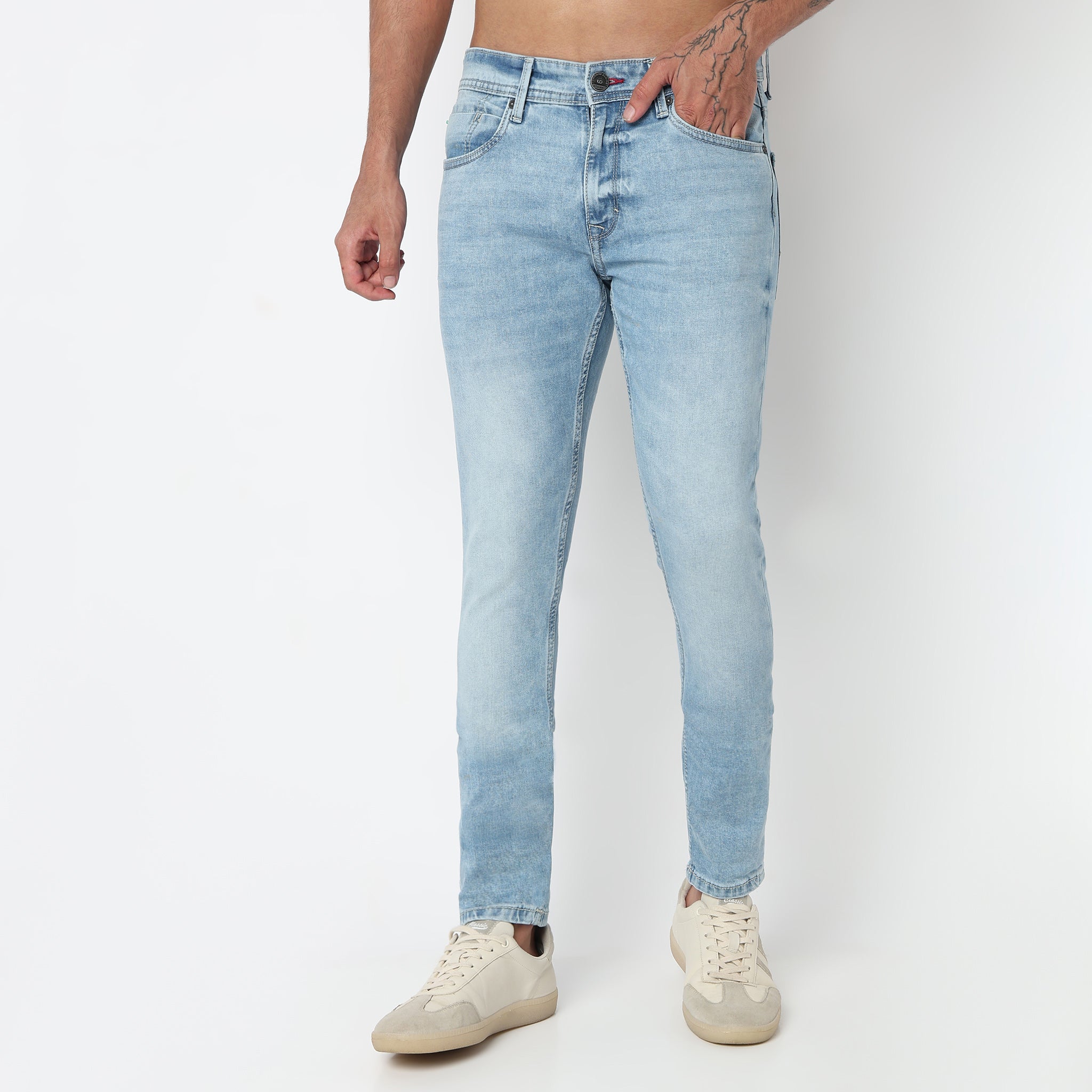 Stone Wash Comfort Skinny Jeans