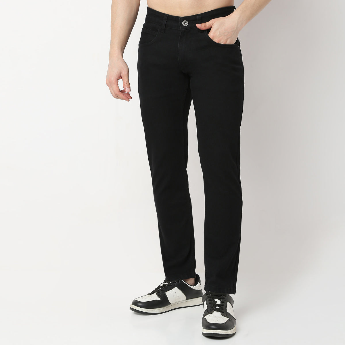 Tapered Fit Cropped Length Jeans