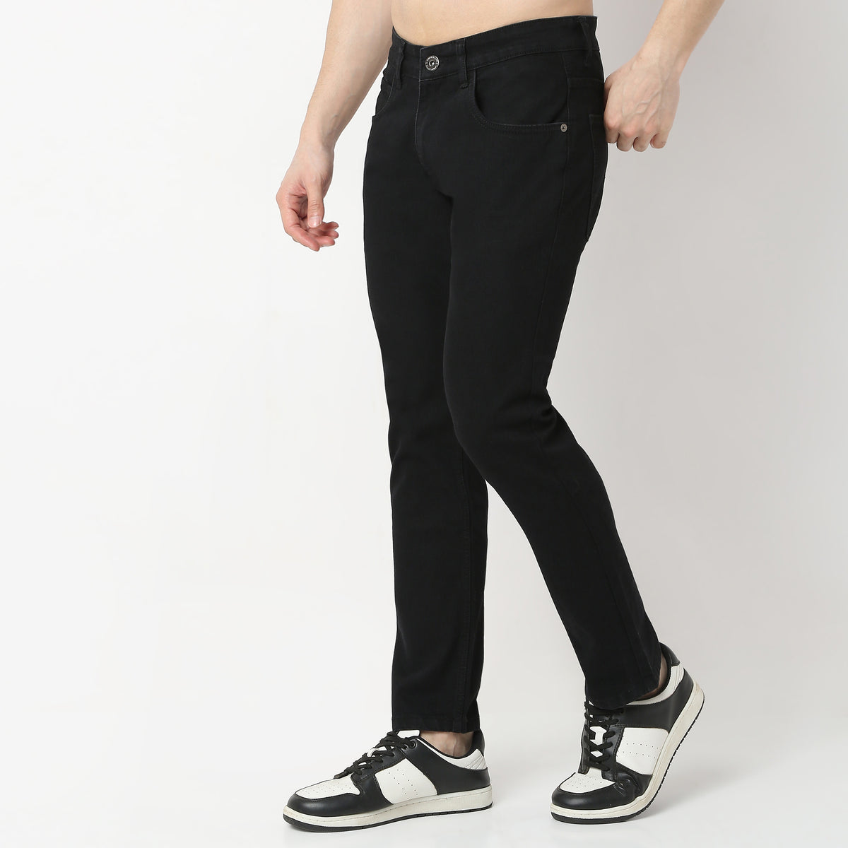 Tapered Fit Cropped Length Jeans