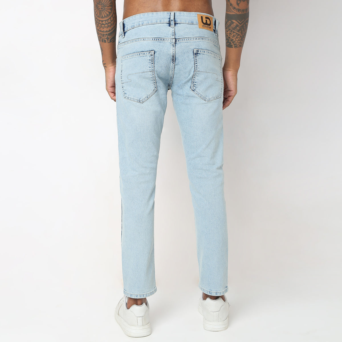 Tapered Fit Heavy Fade Crop Length Jeans