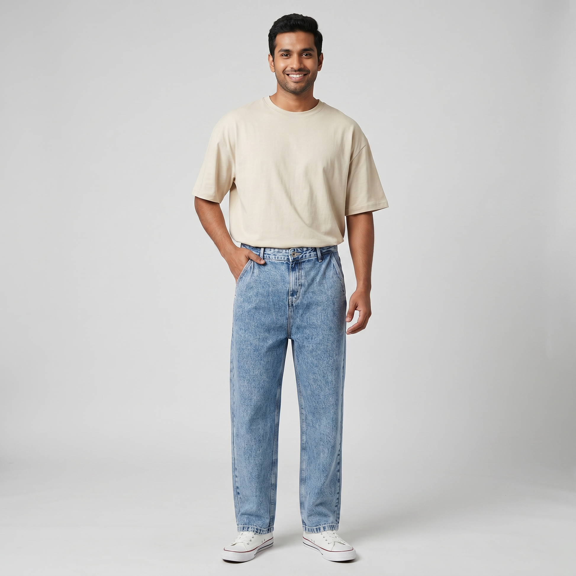 Tapered Fit Cropped Skaters Denim
