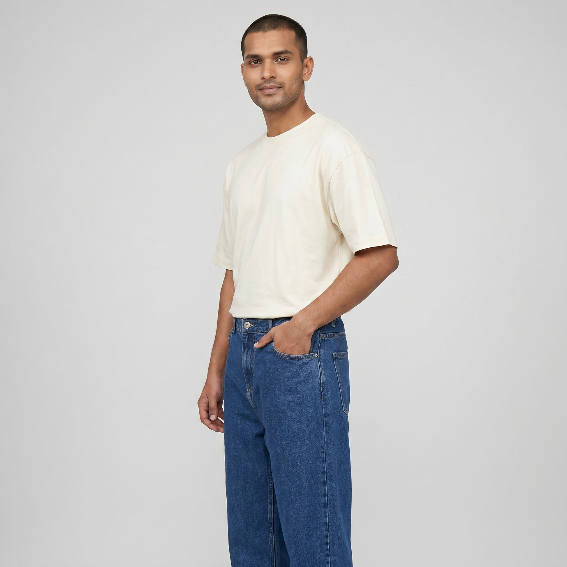 Tapered Fit Cropped Skaters Denim
