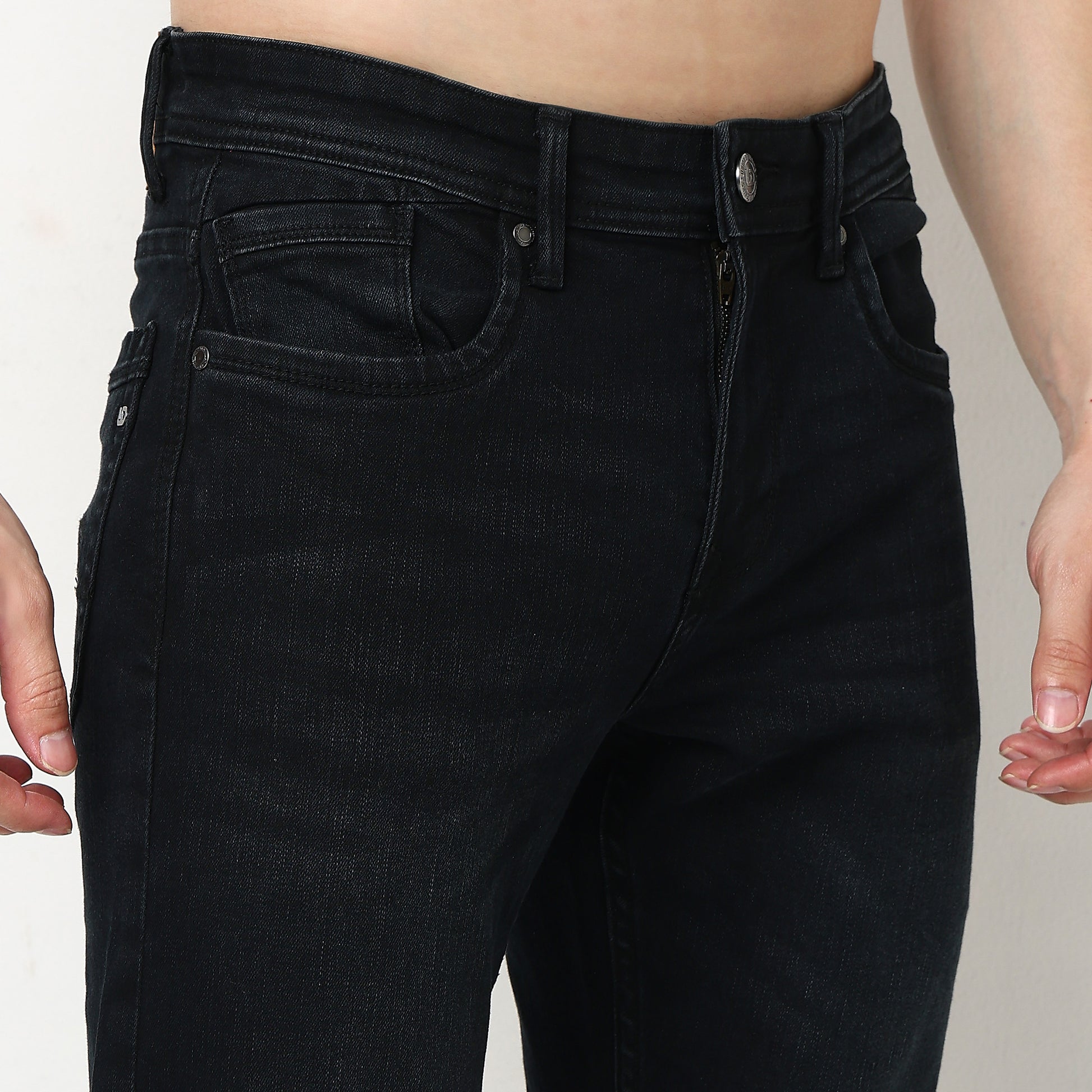 Solid Straight Fit Jeans