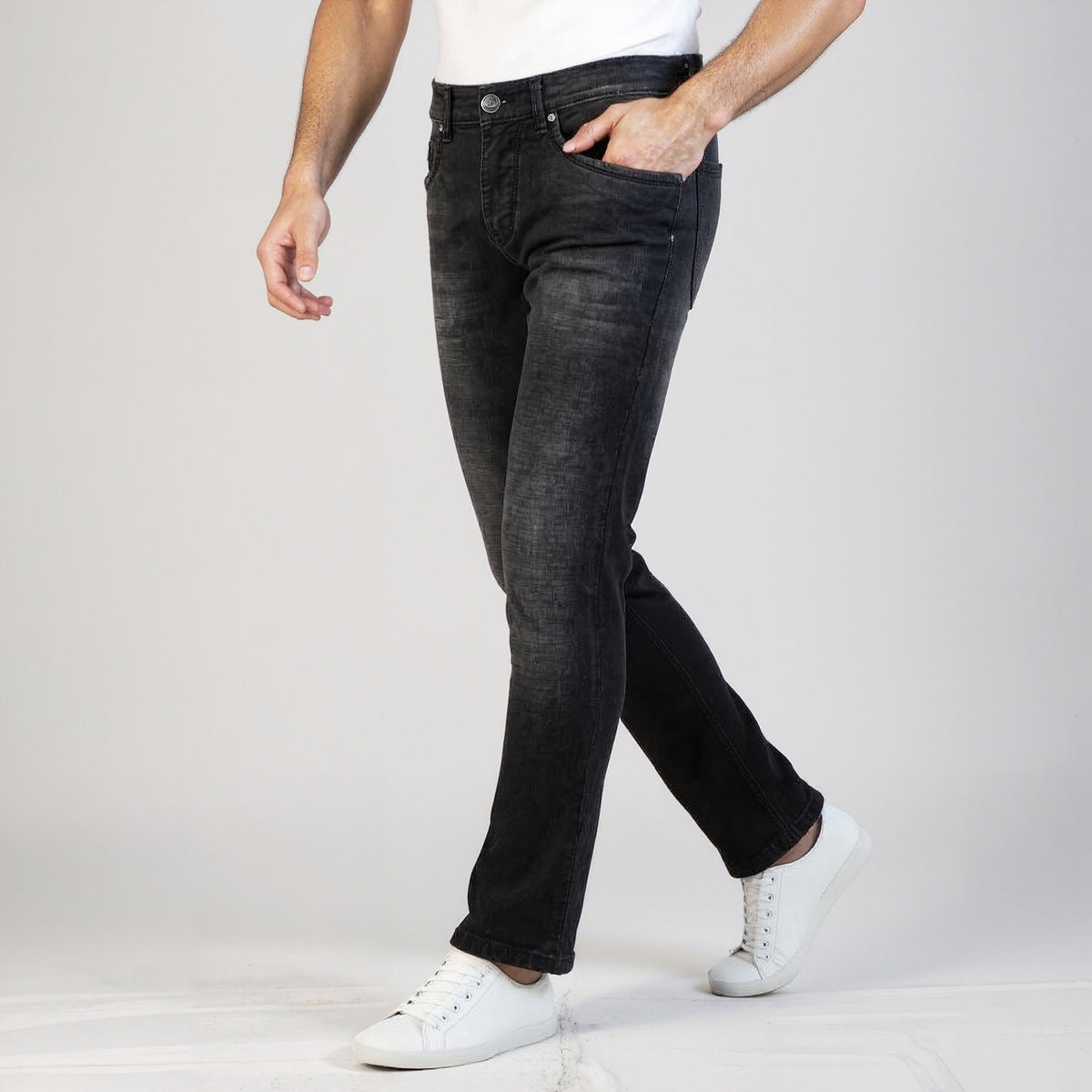 Stone Wash Straigth Fit Jeans