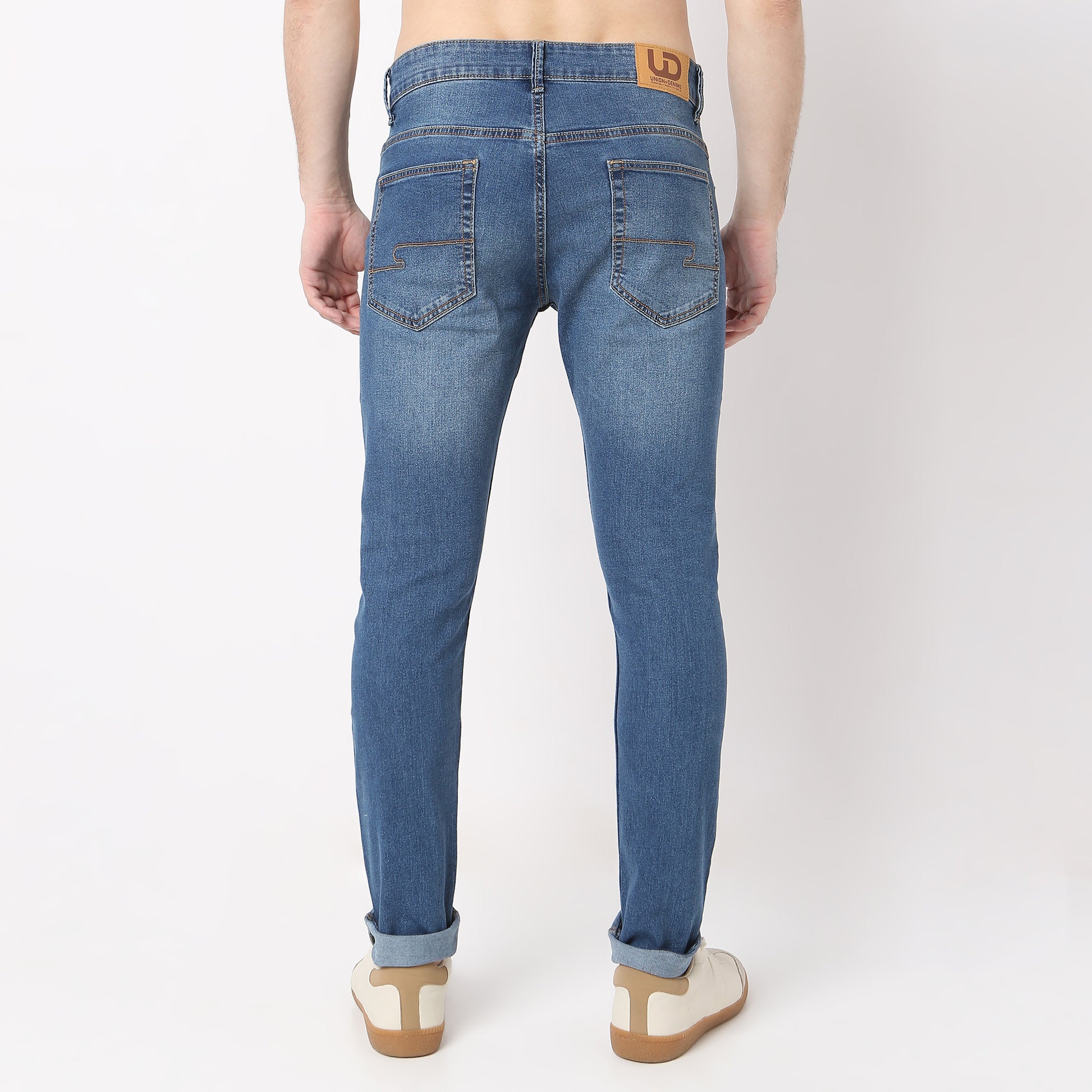 Stone Wash Skinny Fit Clean Look Jeans