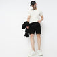Regular Fit Solid Short Length Mid Rise Shorts