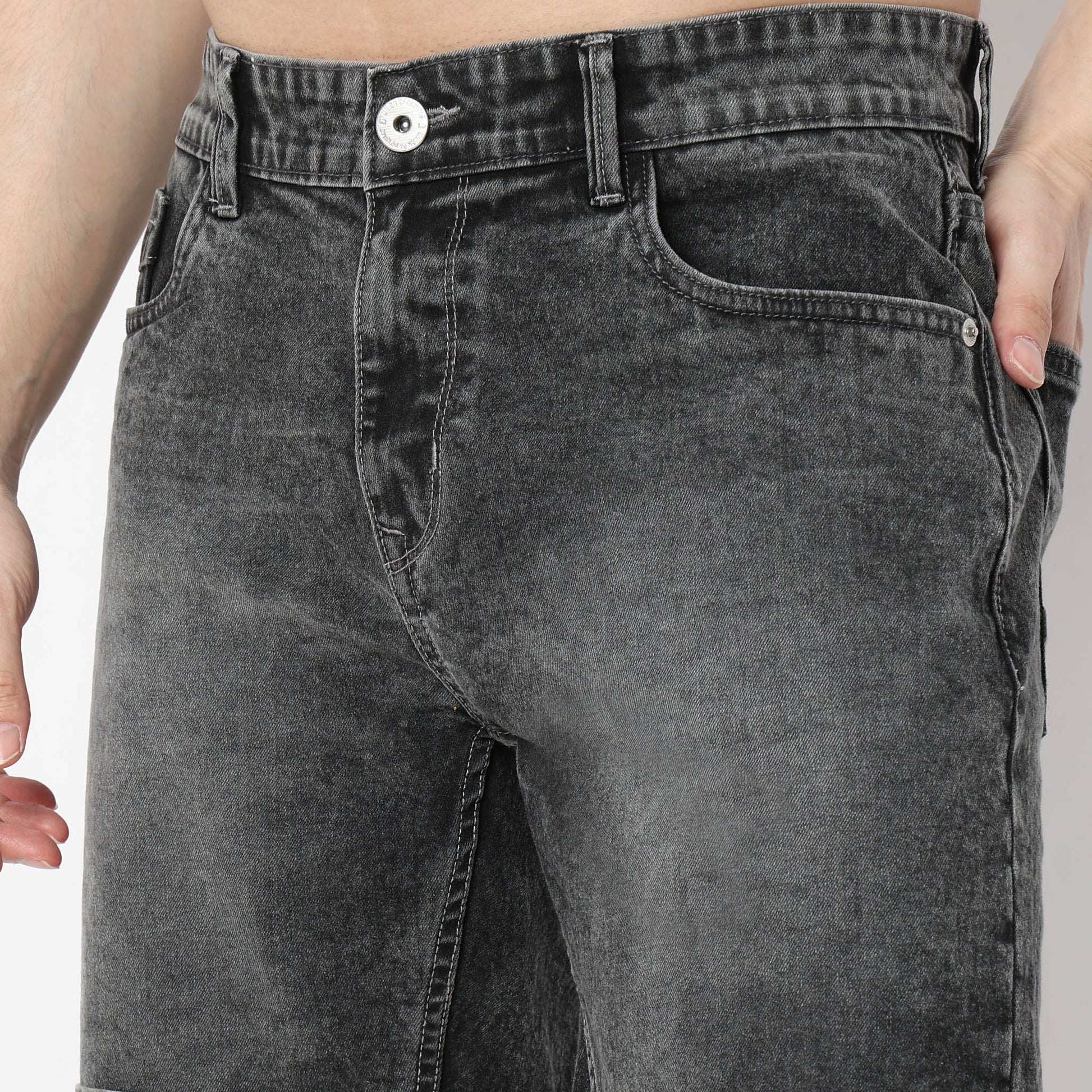 Regular Fit Solid Short Length Mid Rise Shorts