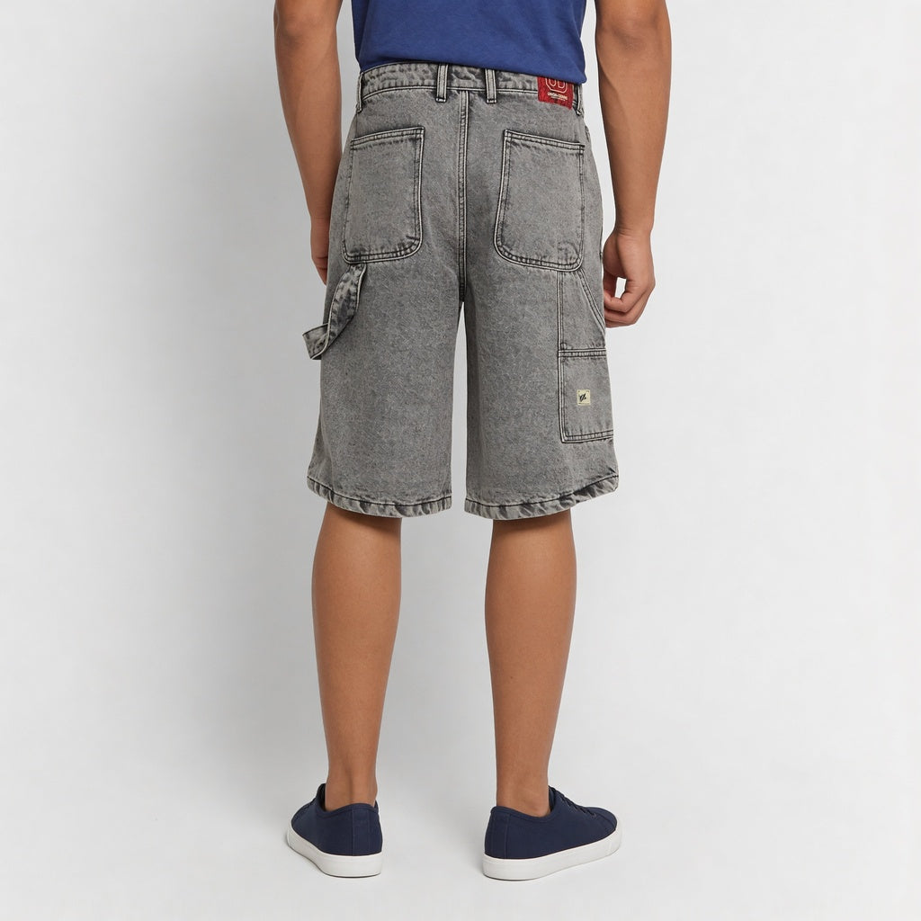 Woven Straight Fit Denim Shorts