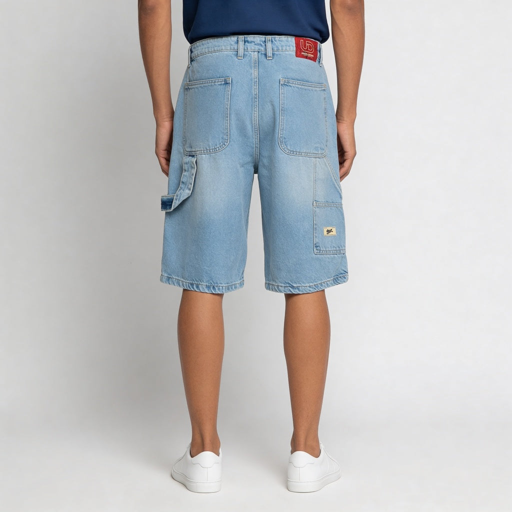 Woven Straight Fit Denim Shorts