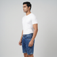 Woven Mid Rise Solid Shorts
