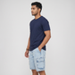Solid Mid Rise Cargo Shorts