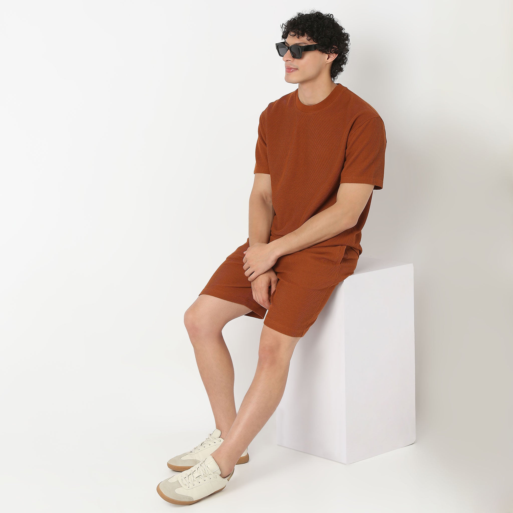 Crew Neck Structured Oversize Half Sleeve Round Neck T-Shirt