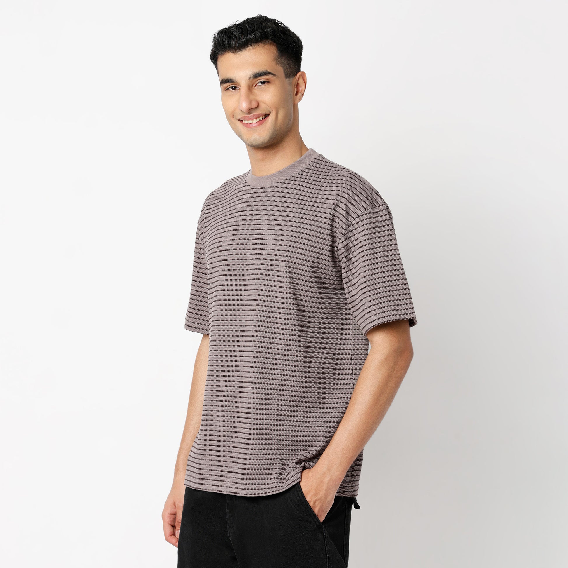 Oversize Striped Regular Length T-Shirt