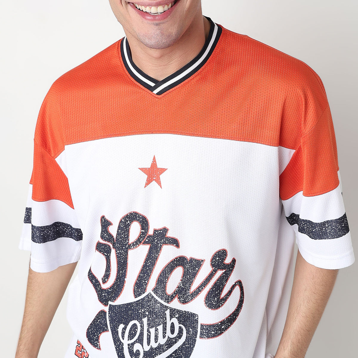 Buy Men Oversize Cut and Sew Half Sleeve T-Shirt  - Style Union