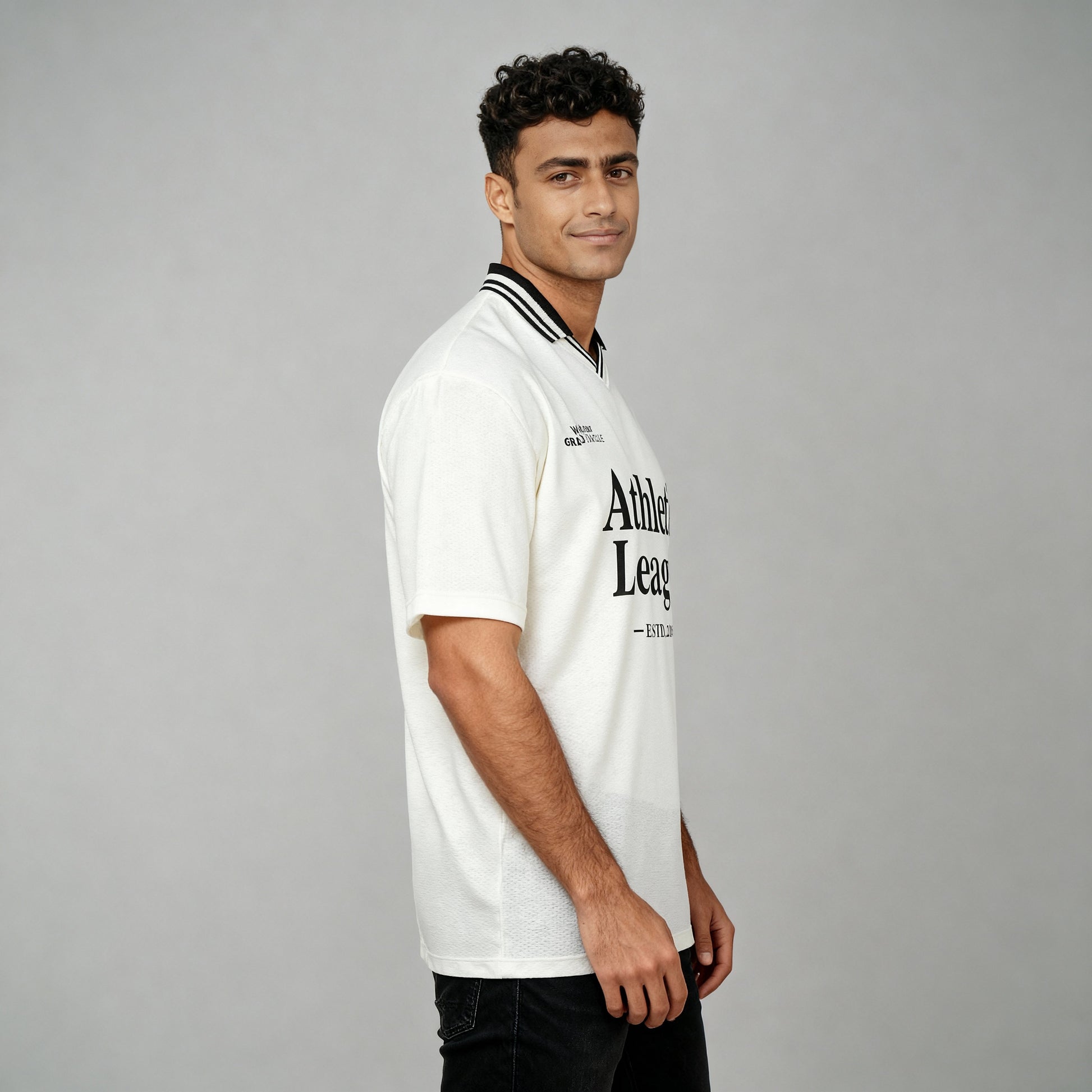 Oversize Drip Graphic Polo T-Shirt