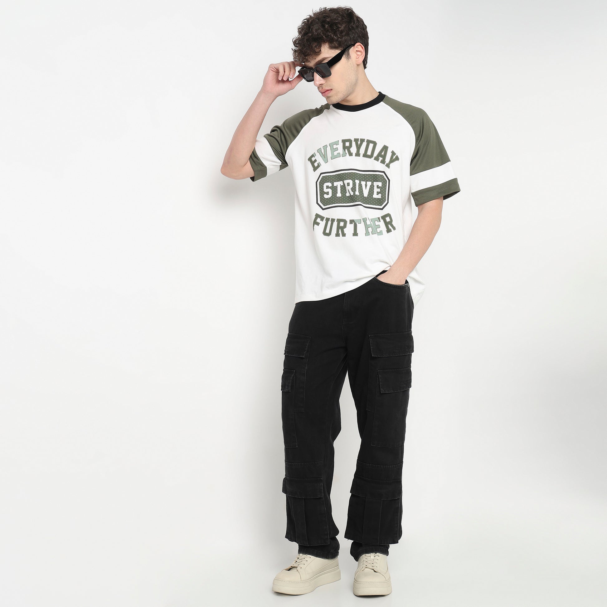 Cotton Oversized Crew Neck Drip T-Shirt