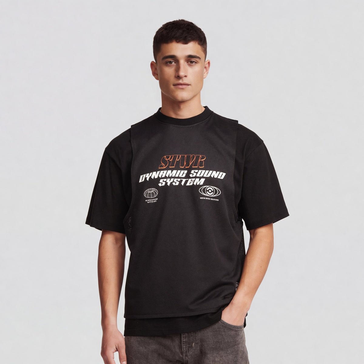Cotton Graphic Crew Neck Drip Oversize T-Shirt