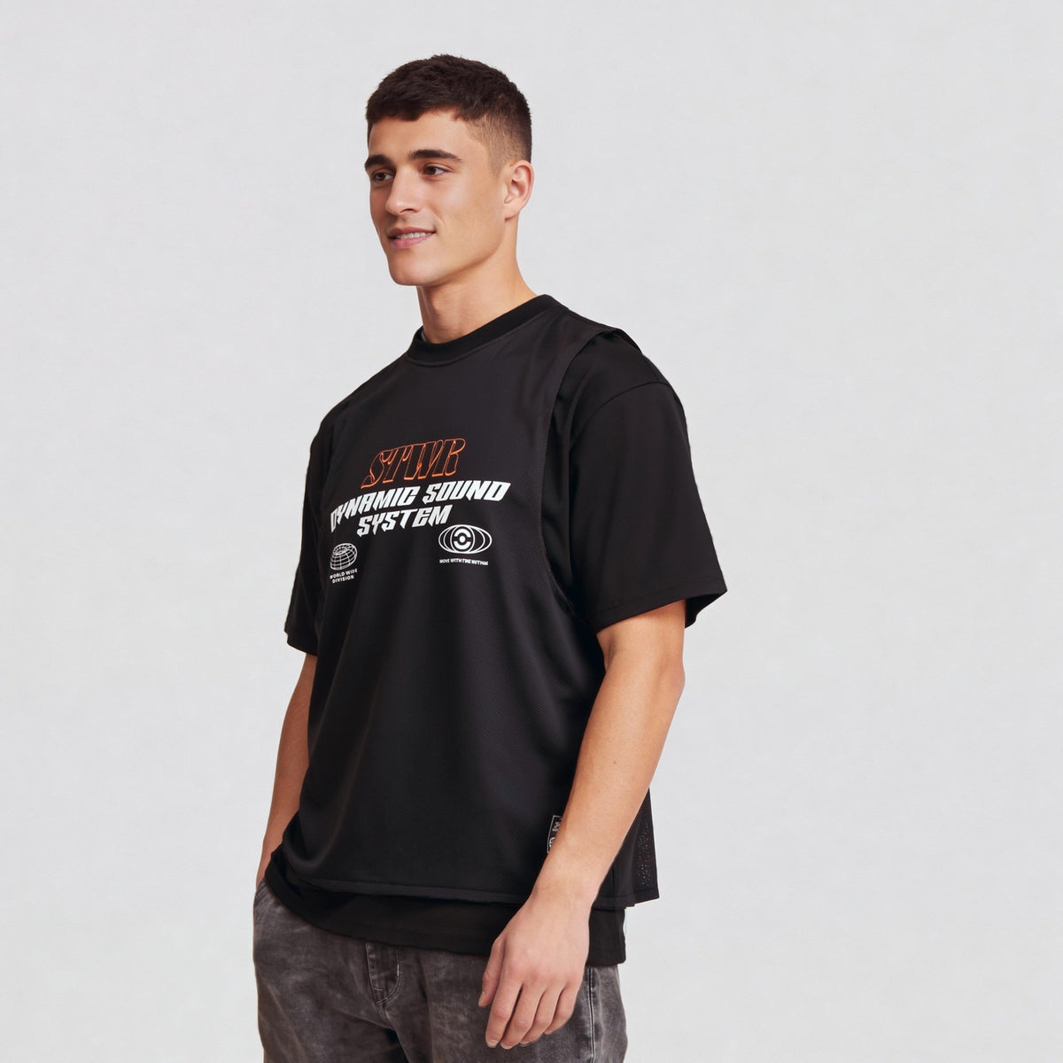 Cotton Graphic Crew Neck Drip Oversize T-Shirt