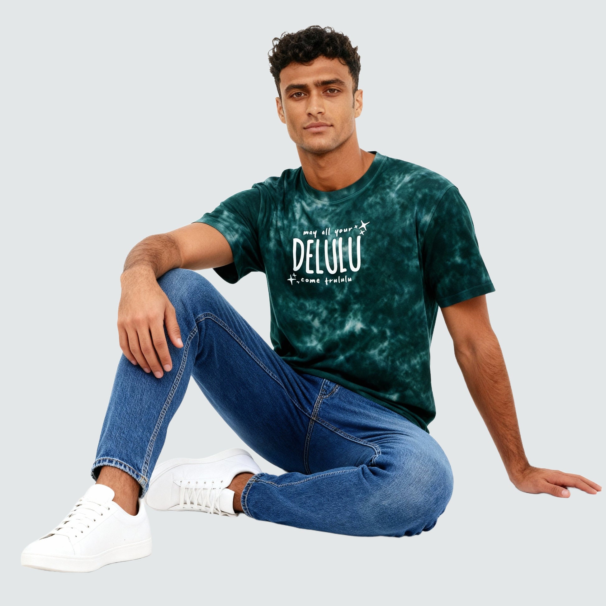 Cotton Tie and Dye Oversize Graphic T-Shirt