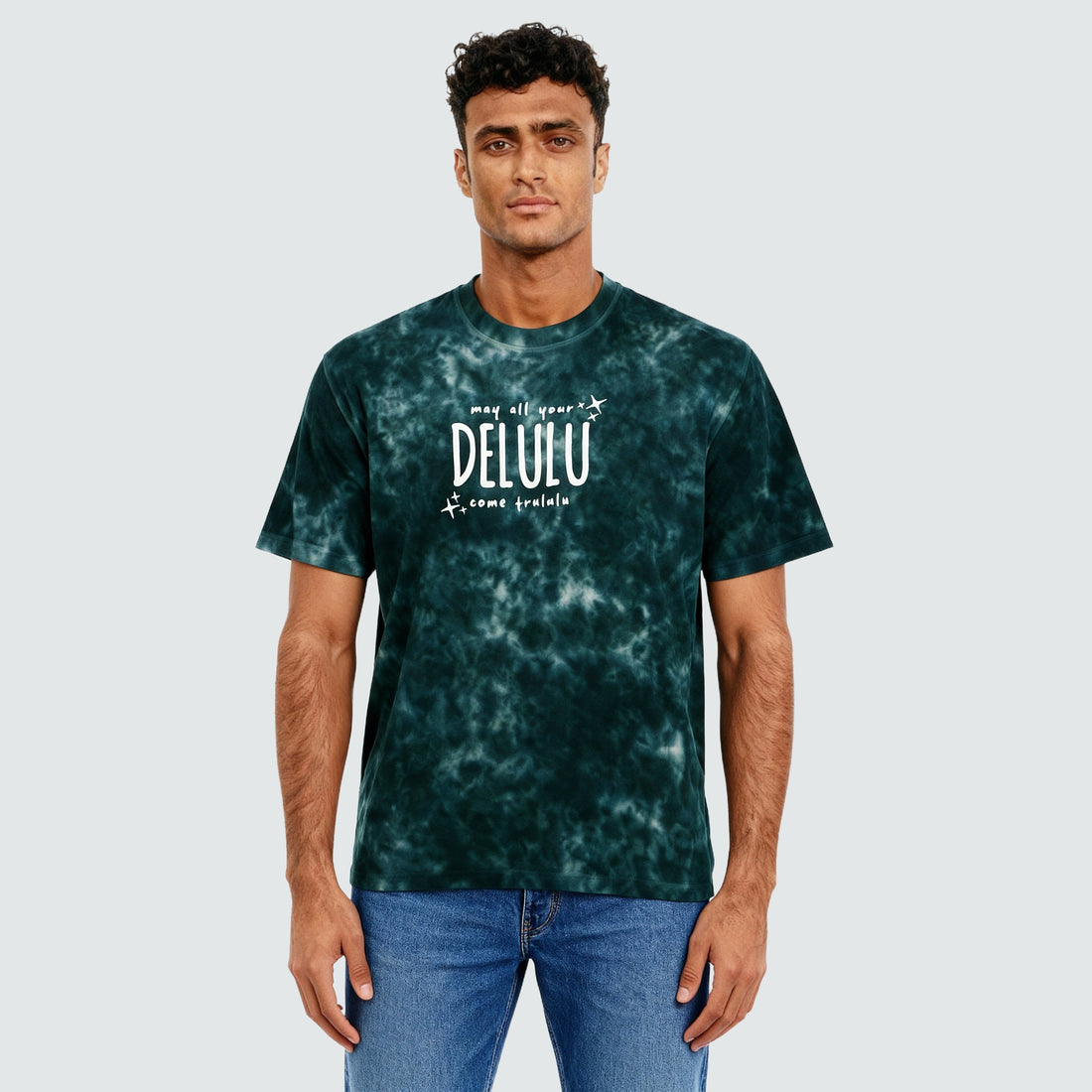 Cotton Tie and Dye Oversize Graphic T-Shirt