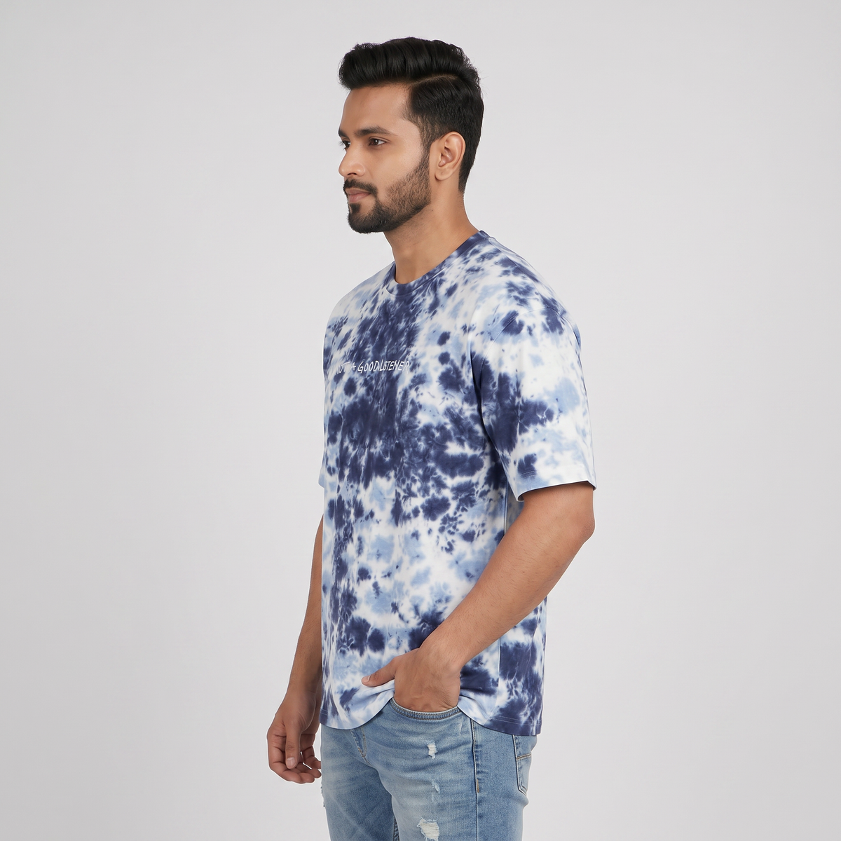 Cotton Tie - Dye Crew Neck T-Shirt