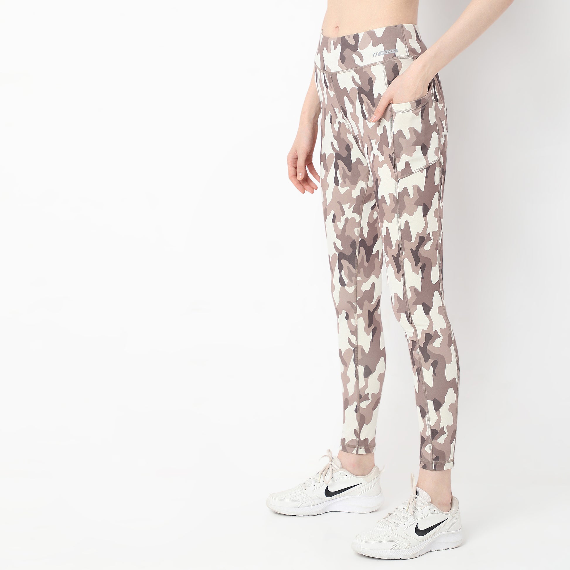 Printed Full Length Slim Fit High Rise Trackpants