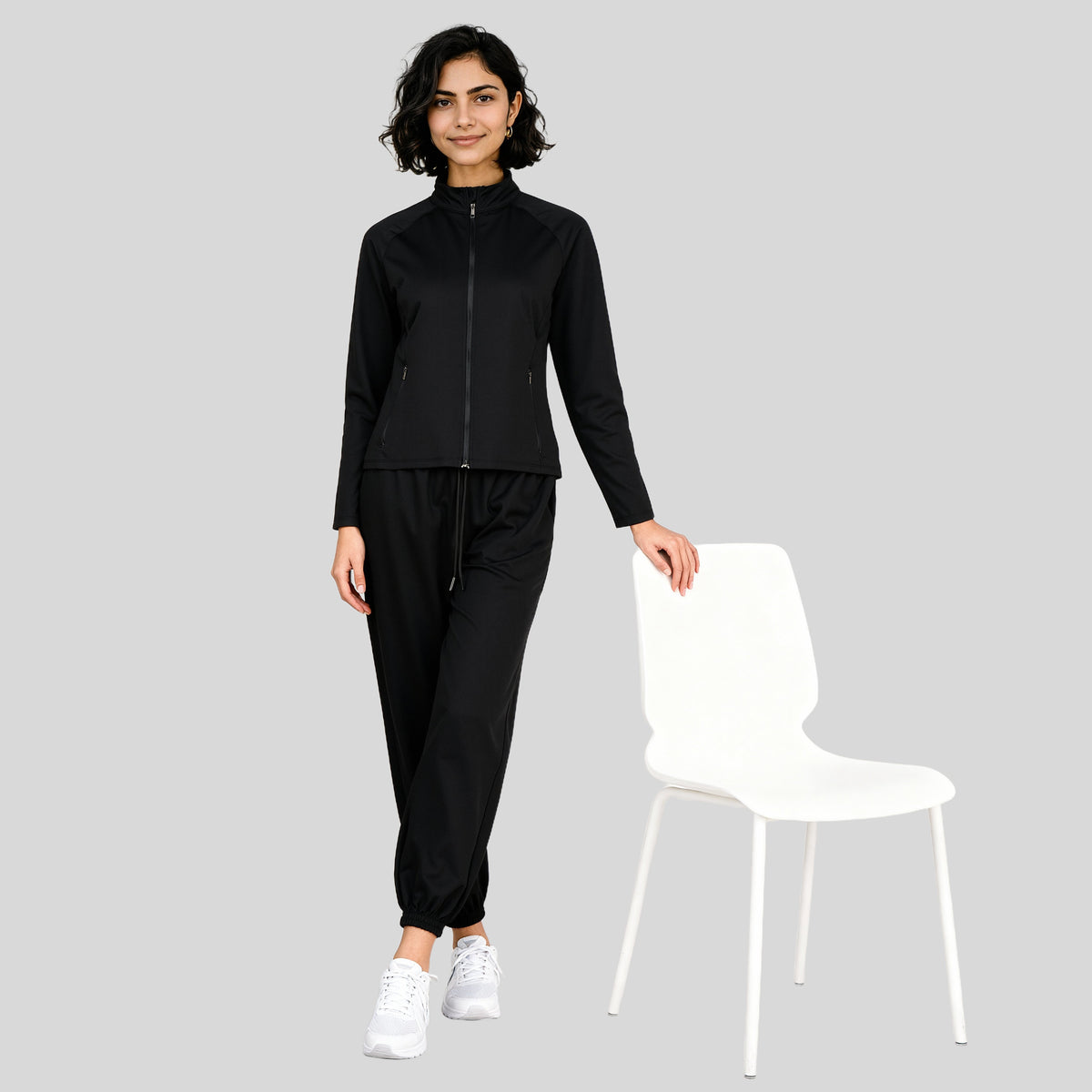 High Rise Active Joggers With Patch Pockets