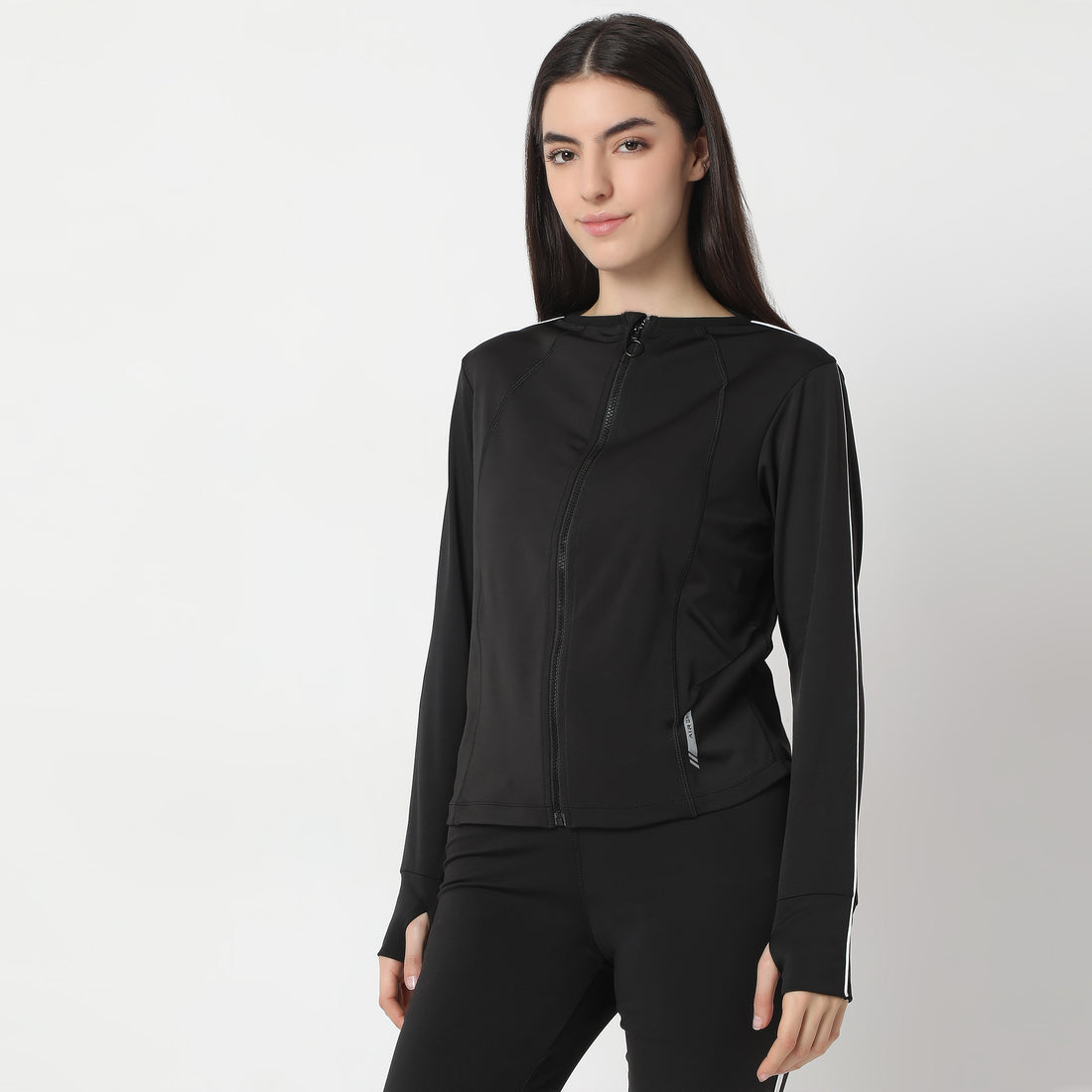 Slim Fit Solid Jacket
