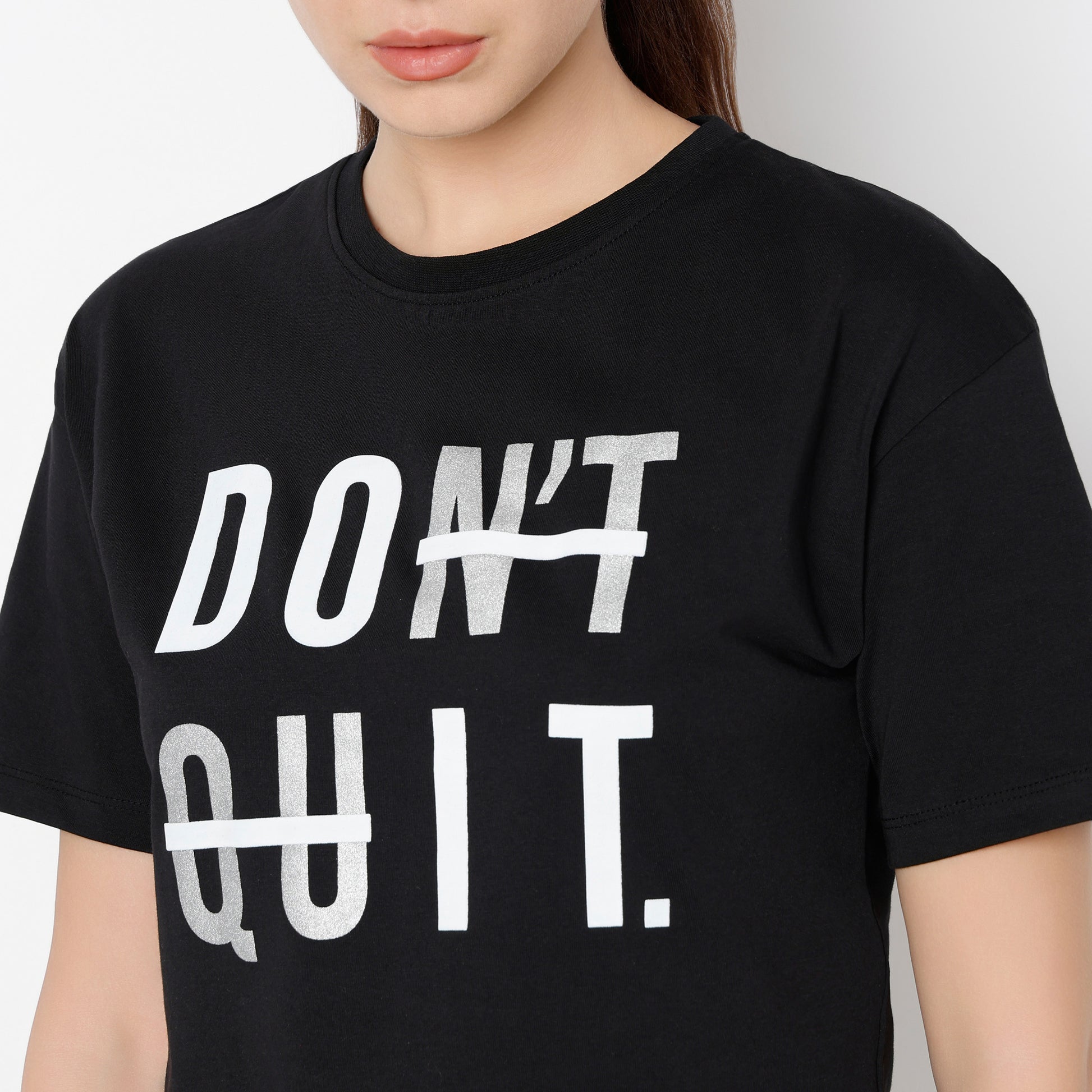 Boxy Fit Graphic Round Neck T-Shirt