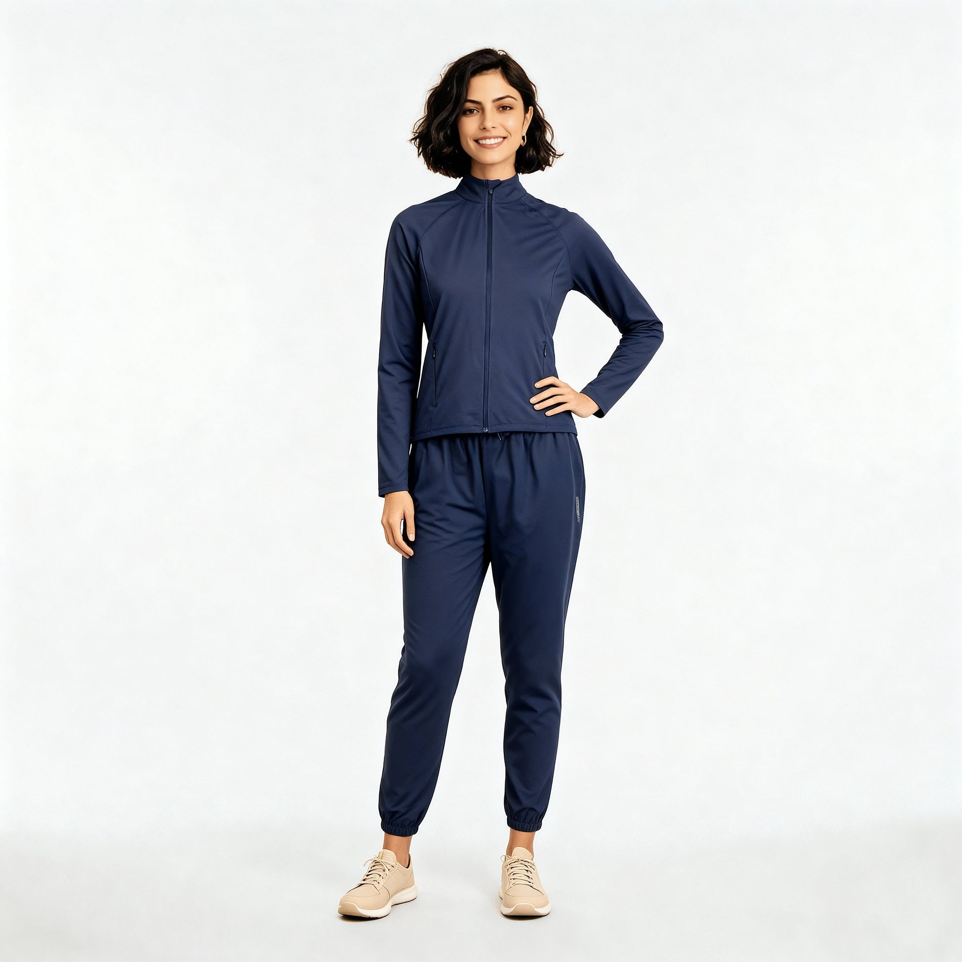 Women Solid Turtle Neck Full Sleeve Active With Sports Jacket T-Shirt