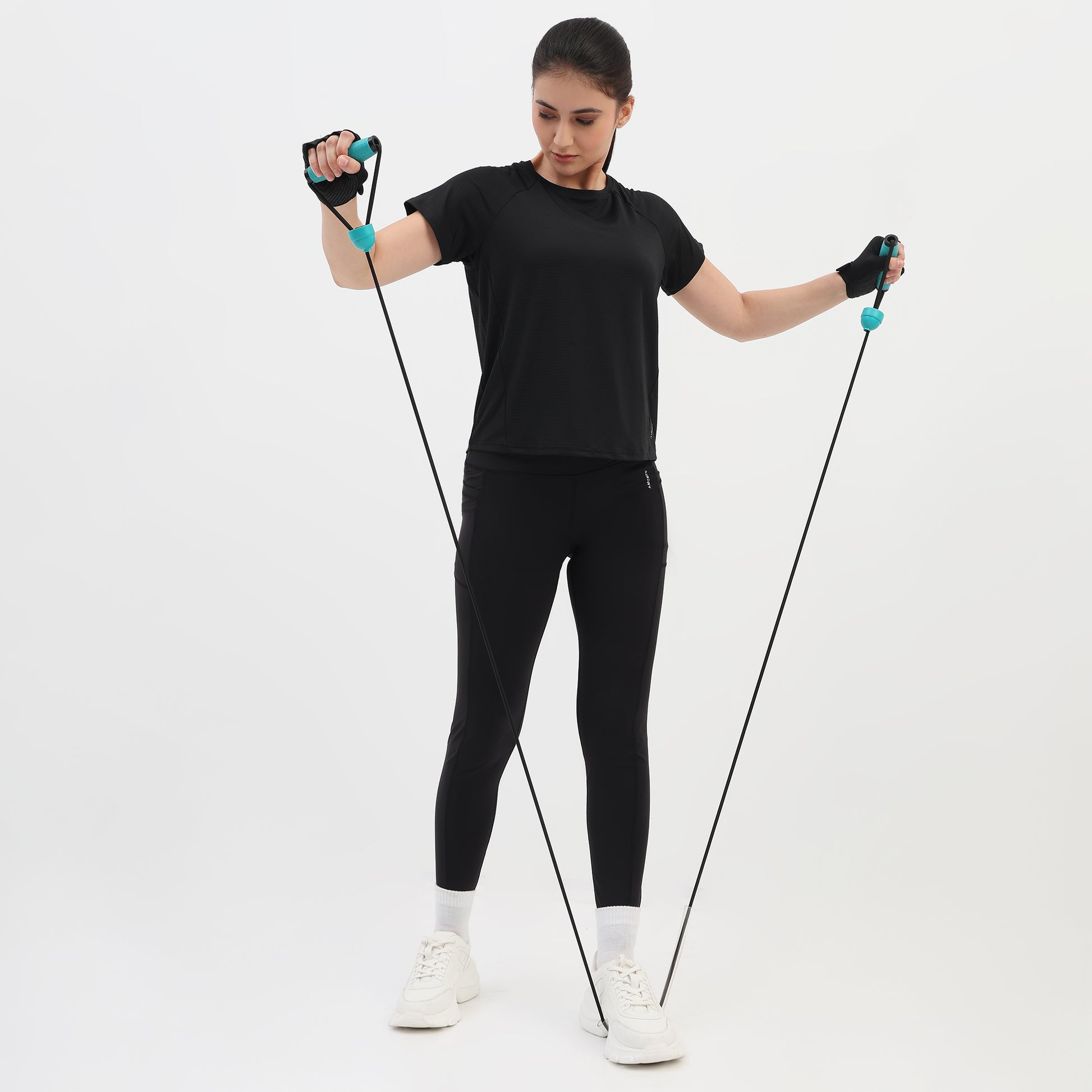 Polyester Spandex Solid Short Sleeve T-Shirt