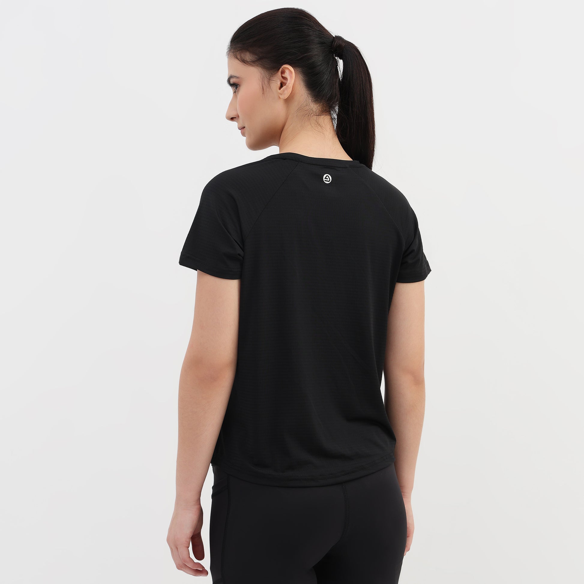 Polyester Spandex Solid Short Sleeve T-Shirt