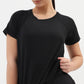 Polyester Spandex Solid Short Sleeve T-Shirt
