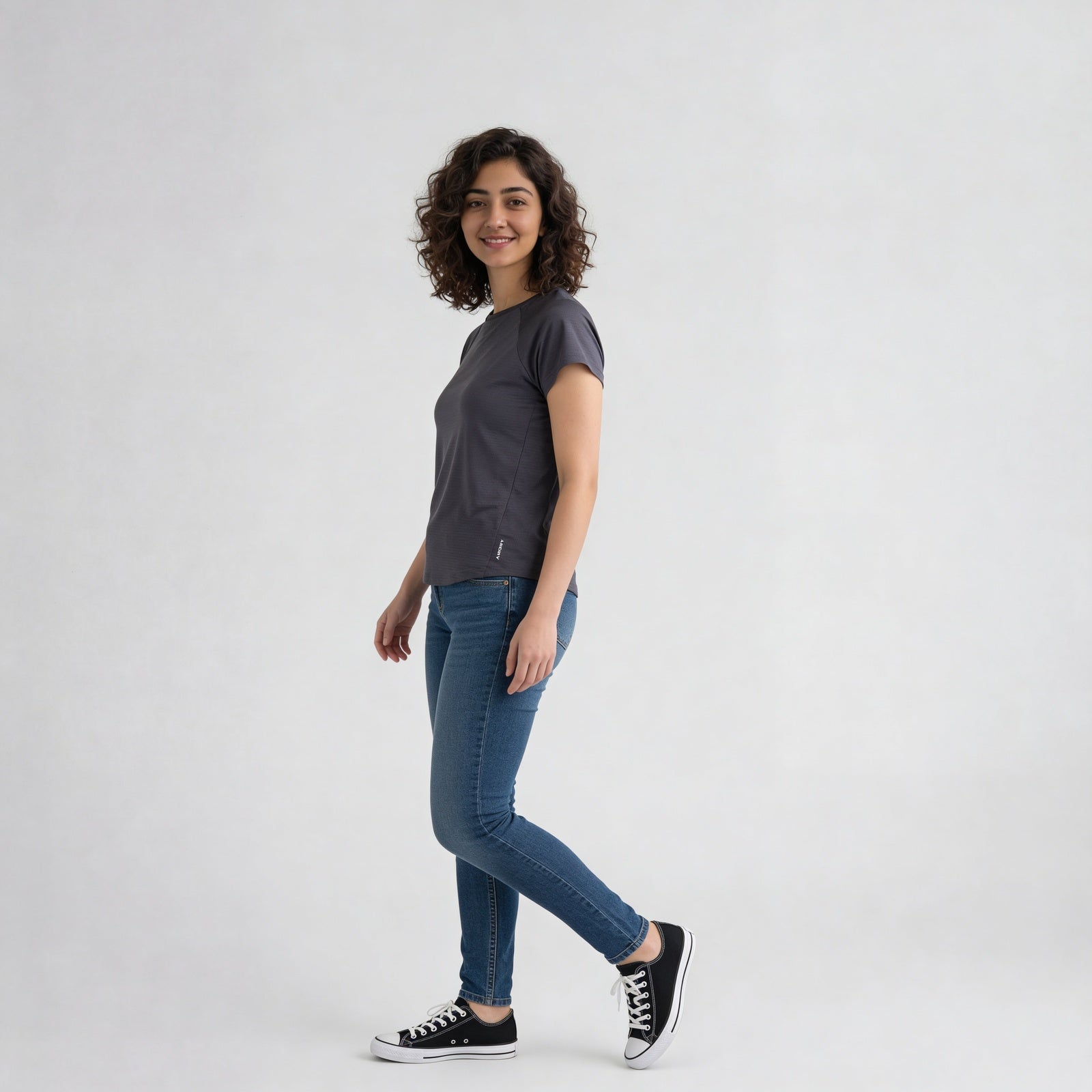 Polyester Spandex Solid Short Sleeve T-Shirt