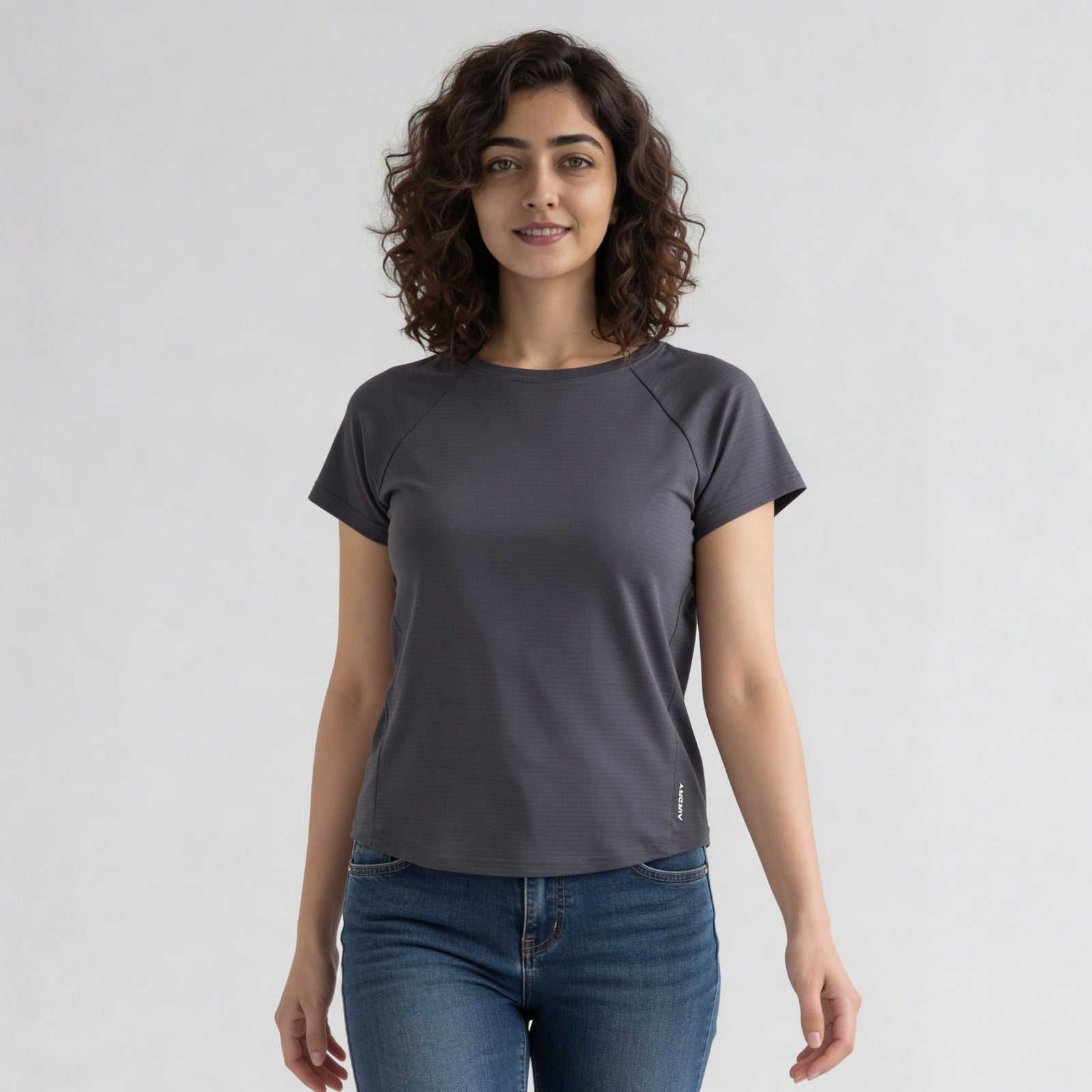 Polyester Spandex Solid Short Sleeve T-Shirt