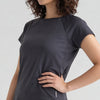 Polyester Spandex Solid Short Sleeve T-Shirt
