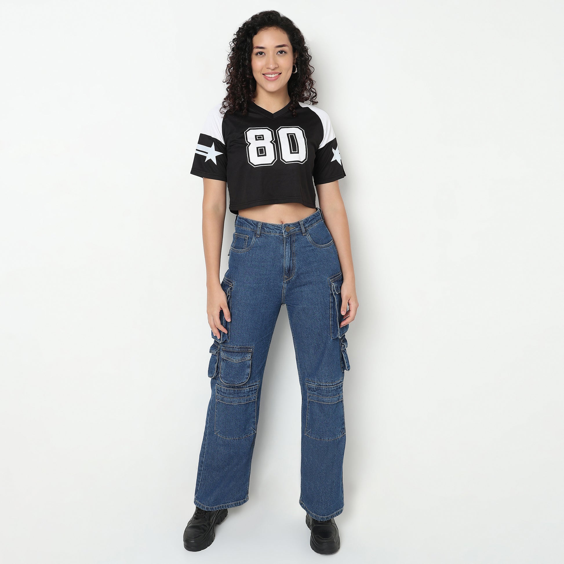 Buy Women Boxy Fit Graphic Short Sleeve T-Shirt  - Style Union