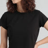 Solid Slim Fit Cropped T-Shirt