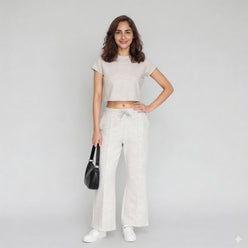 Solid Slim Fit Cropped T-Shirt