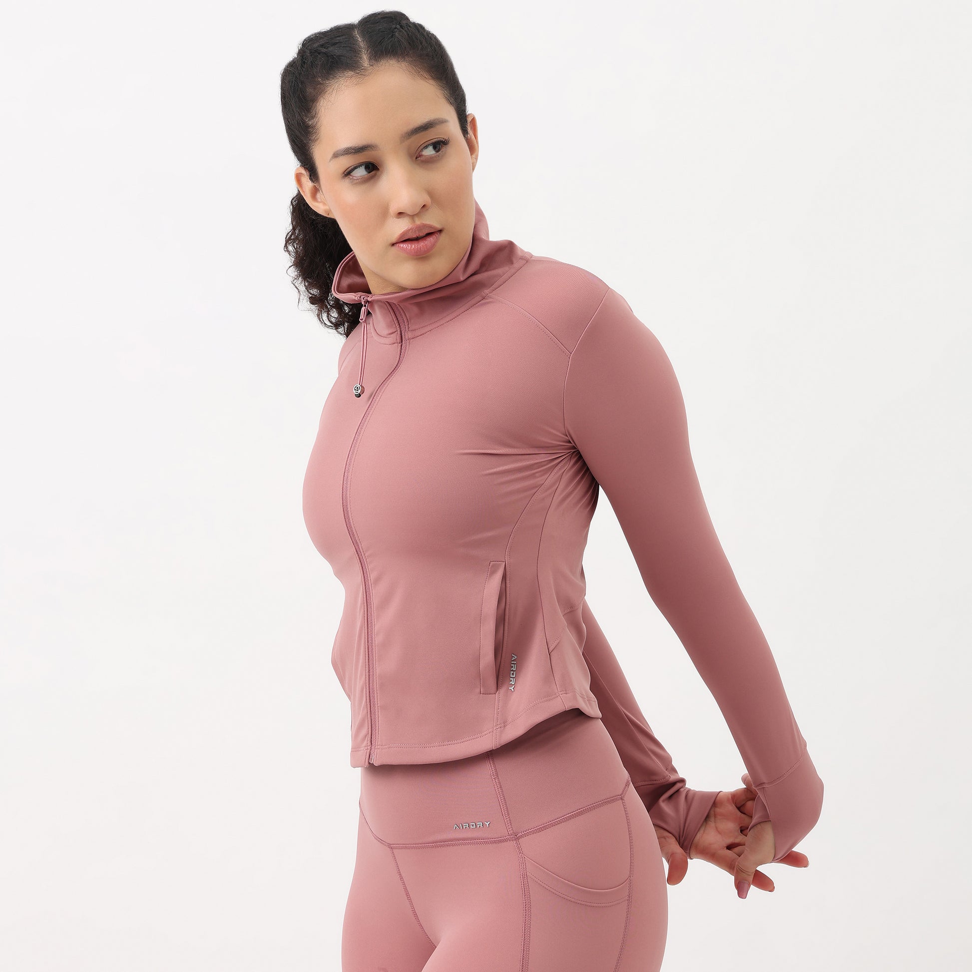 Airdry High Neck Jacket with Front Zipper Opening