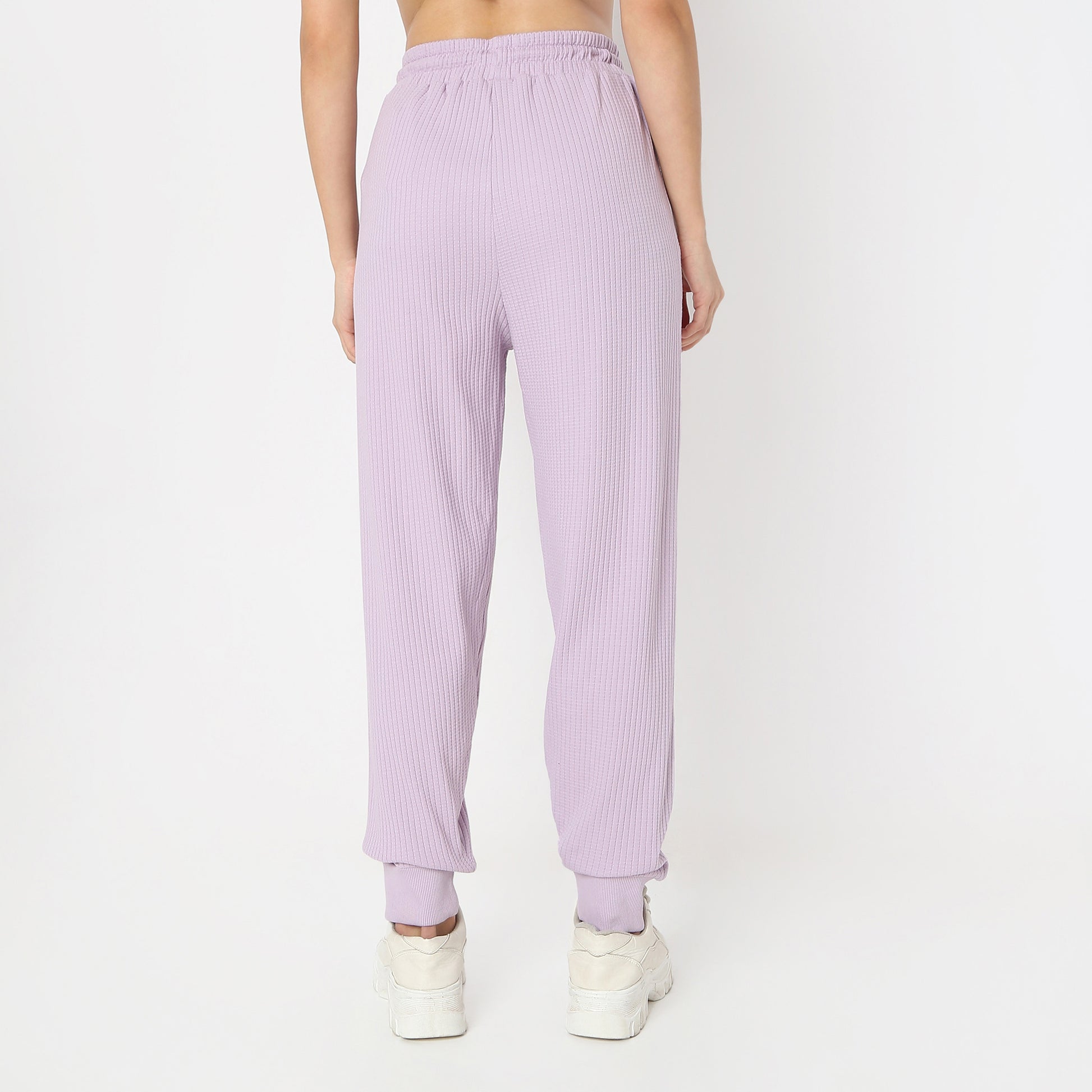 Full Length Waffle Texture High Rise Joggers