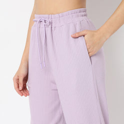 Full Length Waffle Texture High Rise Joggers