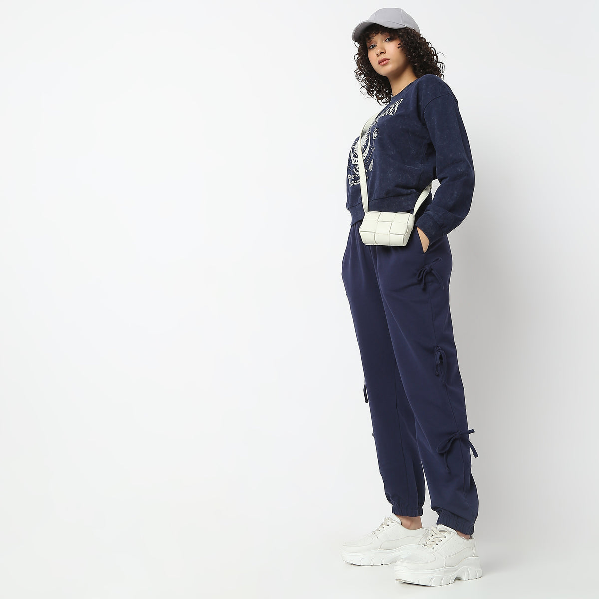 Relaxed Fit Ankle Length High Rise Joggers