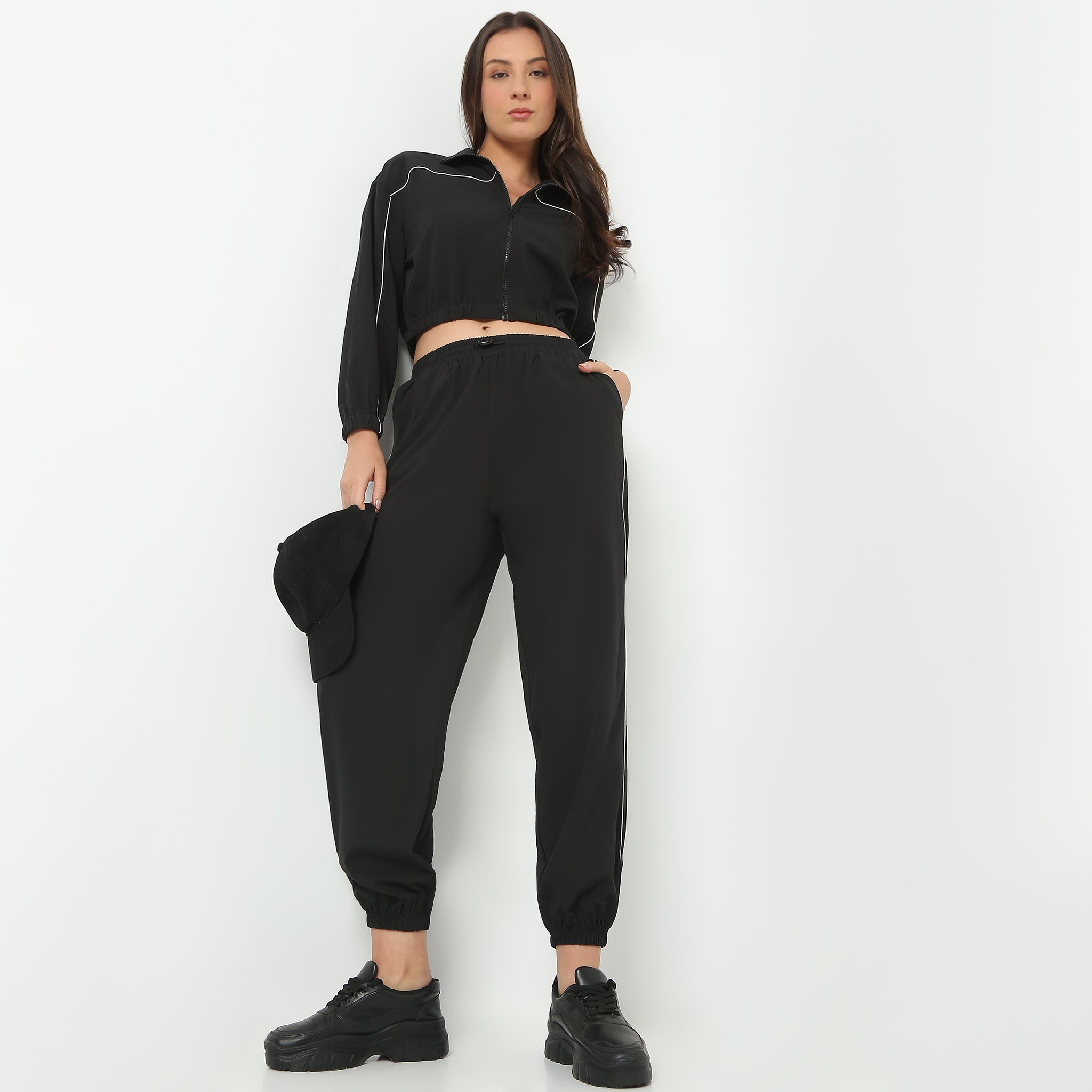 Solid Full Length Relaxed Fit Athleisure Legwear Sports Joggers