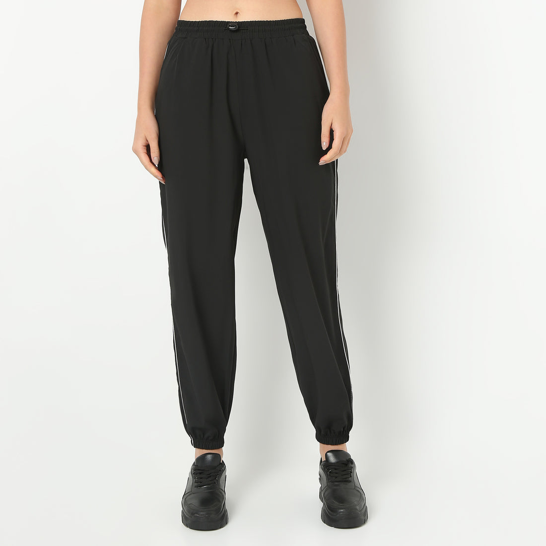 Solid Full Length Relaxed Fit Athleisure Legwear Sports Joggers